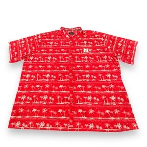 Chiliwear Nebraska Husker Red Hawaiian Button Up Shirt Cornhusker Men’s Size 5XT